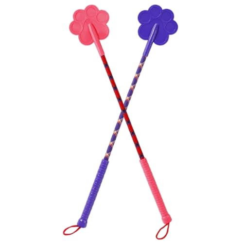 2Pcs Dog Training Stick, 16.5 Inch Rubber Dog Training Tools with Non-Slip Handle, Plum Claw and Lanyard, Cute Stick for Puppy Cat