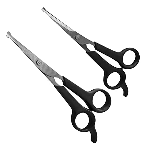 Dog Grooming Scissors Set – Rounded Tip Pet Grooming Shears for Safe Facial and Body Trims – Sharp, Stainless Steel Blades for Smooth Cutting – 2-Pack Pet Grooming Scissors for Dogs and Cats