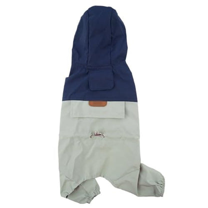 Dog Raincoat Windbreaker Hooded Rain/Water Dog Rain Jacket for Small Dogs Foldable Rain Coat for Dogs(Blue,Large)
