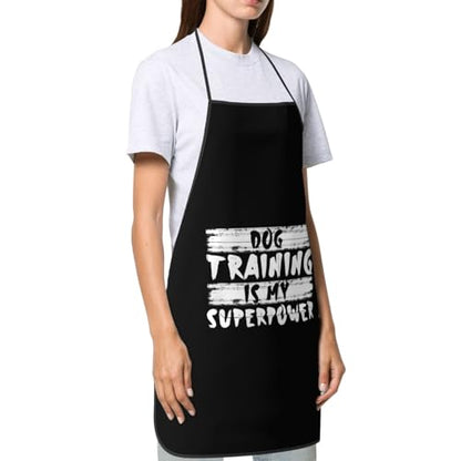 Dog Training is My Superpower Apron for cooking with Pockets Women Men Kitchen Chef Funny Aprons