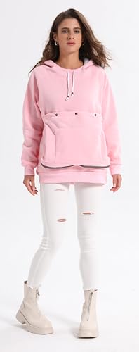 Pet Cat Dog Pouch Hoodie Small Animal Carrier – Kitten Puppy Pouch Sweatshirt Holder Fleece Unisex Hoodies Pink - color: Pink, size: 3X-Large