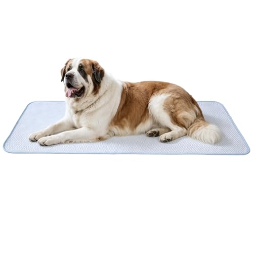 petfelix FrostEase Dog Cooling Mat, Cooling Dog Bed and Cooling Pad for Dog with Qmax 0.4 Yarn, Breathable 3D Airflow Layers, Machine Washable Non Slip Base for Pets, Blue, XXL, 55"*36" - size: XXL-55''*36''