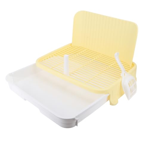 HEEPDD Large Dog Potty Tray, Puppy Potty Training Tray with Leakproof Design Spacious Indoor Dog Toilet for Medium Large Dogs 18.5x14.57x3.15in Pet Toilet with Pillar Structure (Yellow) - size: yellow