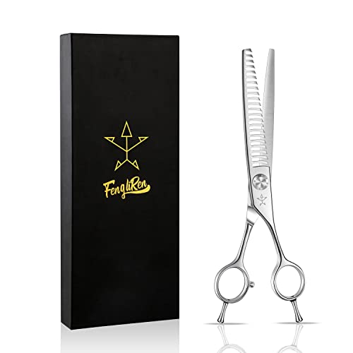 High-end Professional Dog Grooming Thinning Scissors Teeth Blending Shears Pet Texturizing Thinner Blender Shears 7 Inch Extremely Sharp Stainless Steel Alloy For Cat Horse And Other Animals - style: 7inch Thinning