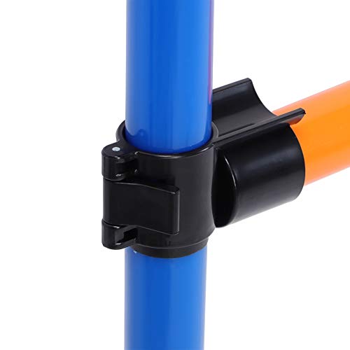Dog Agility Jump Hurdle Bar Set for Outdoor Exercise, Plastic, Adjustable Height, 4 Blue + 2 Orange Bars, 2 Clips, for Dog Fitness & Bonding