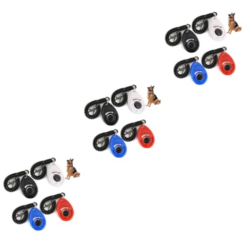 FOMIYES 12pcs Professional Dog Clicker Big Button Training Tool Wrist Strap Pet Training Clickers for Quick and Easy