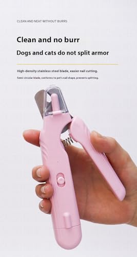 USB Pet Nail Clipper with LED Light – 2-in-1 Electric Grinder & Scissors, Rechargeable Trimmer for Dogs & Cats, 60°Angle Blade, Low-Noise Motor, Blood-Line Illuminator, 94 g Lightweight
