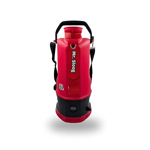 Portable Pet Wash Station - Dog Warm Water Washer with Brush and Water Head, Battery Powered, 5L Blue & 8L Red Models Available (Red, 8L) - color: Red, size: 8L