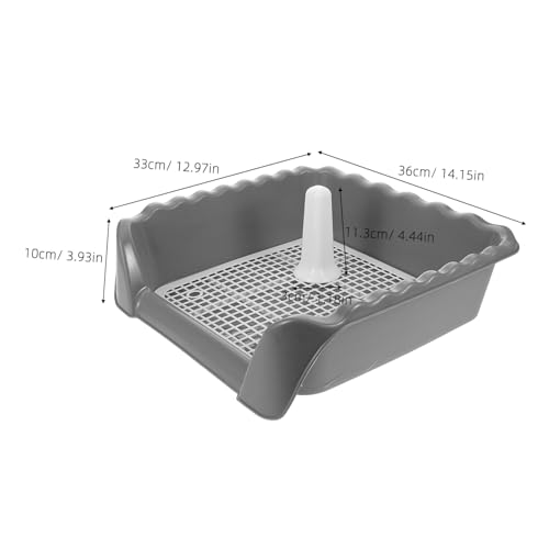 Indoor Dog Toilet with Induction Column Medium Dog Potty Training Tray with Mesh Grid for Easy Cleaning for Home Balcony Use