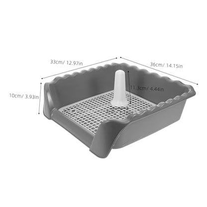 Indoor Dog Toilet with Induction Column Medium Dog Potty Training Tray with Mesh Grid for Easy Cleaning for Home Balcony Use