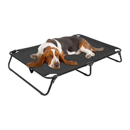 Folding Dog Cot, Outdoor Elevated Dog Bed with Breathable Mesh, 47.24 * 31.5 * 8.66in and 99.2lbs Capacity, for Home, Travel, Camping