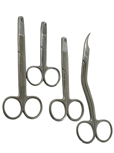 Dog and Cat Nail Cutters Scissors Style German Stainless Steel - For Small Animals, Cats, Dogs, Birds - Grooming Essentials (Set of 4) - size: Set of 4