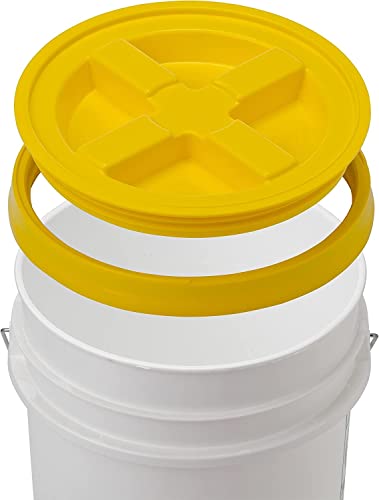 Gamma2 Gamma Seal Lid for Utility Buckets - Fits 3.5, 5, 6 & 7 gallon buckets, Yellow, Made in USA (Pack of 12) - color: Yellow, size: Fits 3.5, 5, 6, & 7 Gallon Buckets (Pack of 12)