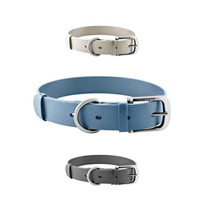 Tuff Pupper Classic Heavy Duty Dog Collar | 10x Stronger Than Leather | 100% Waterproof & Odor Proof Dog Collar | Tough Rust-Proof All Metal Hardware - color: Sky Blue