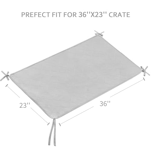 Waterproof Dog Crate Mat with Rope 2 Pack (36’’X23’’), Washable Pee Pads for Dogs, Non-Slip Training Pads for Dogs, Fits 36 Inch Dog Crate - size: Large 36"X23"