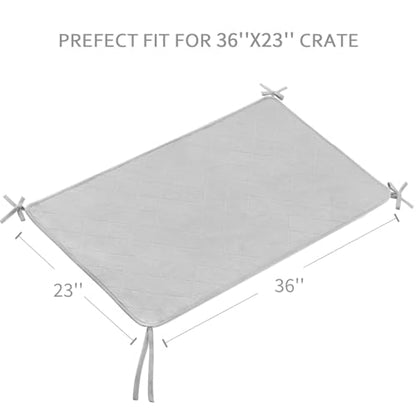 Waterproof Dog Crate Mat with Rope 2 Pack (36’’X23’’), Washable Pee Pads for Dogs, Non-Slip Training Pads for Dogs, Fits 36 Inch Dog Crate - size: Large 36"X23"