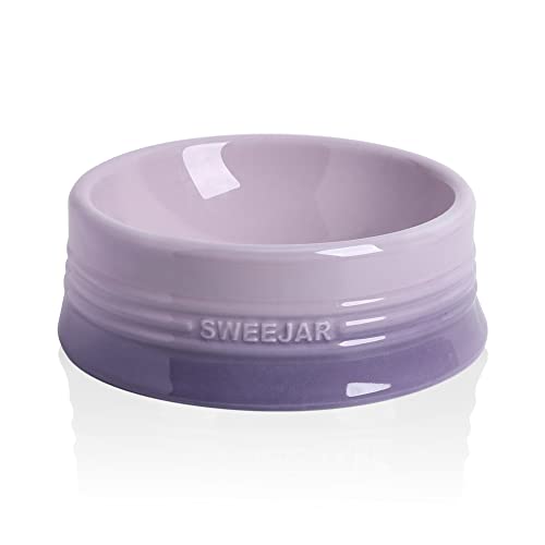 Sweejar Gradient Dog Bowl, Ceramic Dog Food Dish for Large Dogs and Large Cat, Porcelain Pet Bowl for Food and Water 32 oz (Gradient Purple) - color: Gradient Purple, size: Large (32oz)