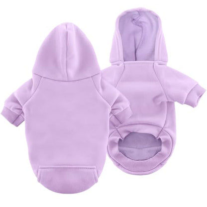 Idepet Pet Dog Hoodies Dog Clothes for Small Dogs Vest Chihuahua Clothes Warm Coat Jacket Autumn Puppy Outfits Cats Dogs Clothing(S,Purple) - color: Purple B, size: Small