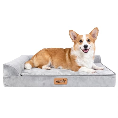Dog Bed Medium Size Dog, Orthopedic Dog Bed for Medium Dogs, Waterproof Memory Foam Pet Bed, Grey - 28x23x6.3in - size: One Size