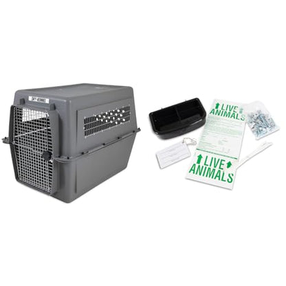 Petmate Sky Kennel, 48 Inch, IATA Compliant Dog Crate for Pets 90-125lbs, Made in USA & 290300 Kennel Travel Kit for Pets