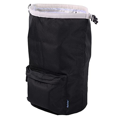 Dog Food Travel Container, Dog Food Travel Bag, Kibble Carrier 42 Cups 10L with Storage Front Pocket and Shoulder Strap for Travel, Hiking and Camping (Black)