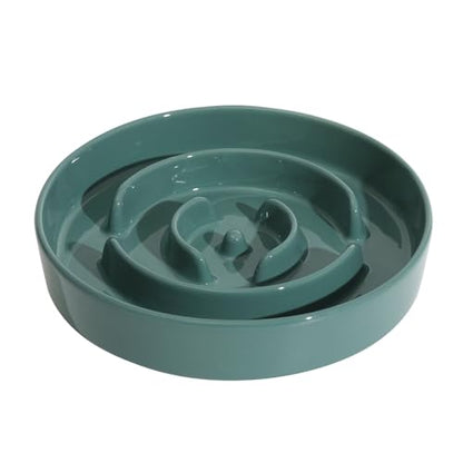 Havniva Ceramic Slow Feeder Dog Bowls, 1.6 Cups Dog Bowl Slow Feeding for Medium Breed, 8.2inch Puzzle Dog Food Bowl Slow Feeder Non-Slip Anti-Gulping and Anti-Choking Reduces Bloating - color: 1 x Dark Green-A, size: 8.2inch
