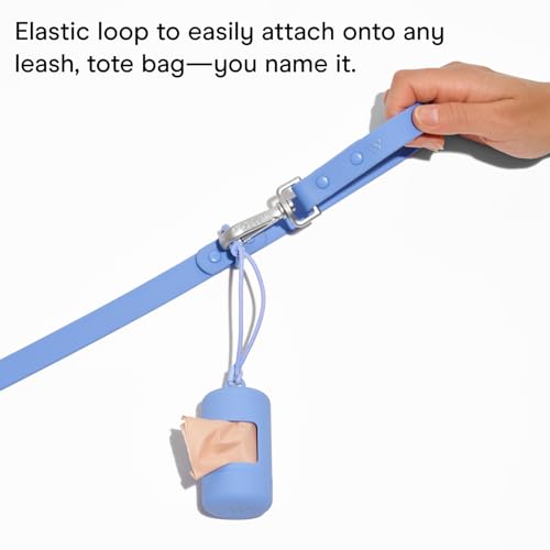 Wild One Dog Poop Bag Holder and Dispenser with Leash Attachment, Leak Proof, Easy Twist Top for Refills, Includes 1 Roll Bags, Lilac - color: Lilac, size: Dispenser + 10 Bags