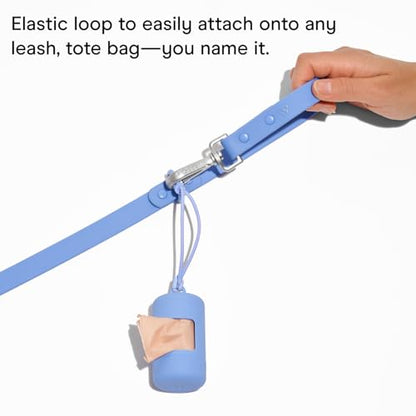 Wild One Dog Poop Bag Holder and Dispenser with Leash Attachment, Leak Proof, Easy Twist Top for Refills, Includes 1 Roll Bags, Lilac - color: Lilac, size: Dispenser + 10 Bags