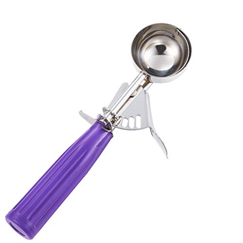 Cookie Scoop - #30 (1.22 oz) - Disher, Portion Scoop, Food Scoop - Portion Control - 18/8 Stainless Steel, Purple Handle - size: #30/ 1.22 oz