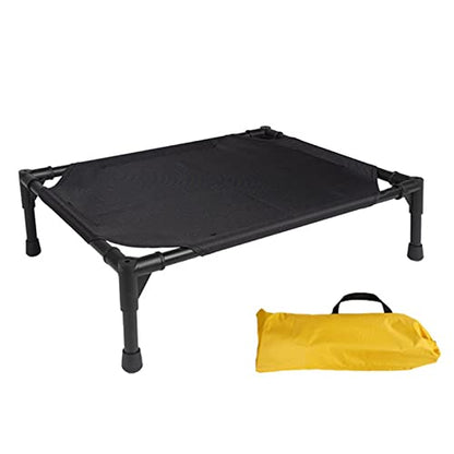 Dog Travel Cot, Elevated Dog Cot with Canopy, Travel Outdoor Camping Dog Bed with Washable Pad, Folding Outdoor Raised Elevated Cooling Dog Cot Beds for Small Dogs - color: pet camp bed