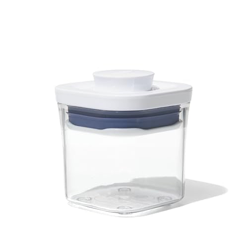 OXO Good Grips POP Container - Airtight Food Storage - Mini Square Mini 0.2 Qt Ideal for spices and dried herbs - color: White, size: 0.2 Qt