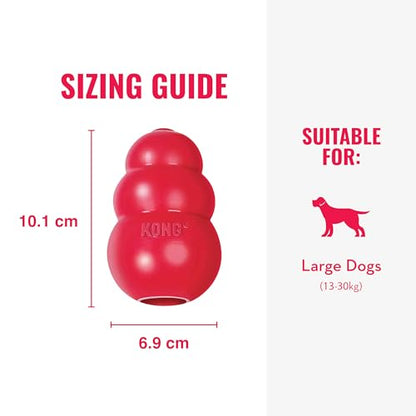 KONG Classic Stuffable Dog Toy - Fetch & Chew Toy for Dogs - Treat-Filling Capabilities & Erratic Bounce for Extended Play Time - Durable Natural Rubber Material - for Large Dogs (Pack of 2) - size: Large(2-Pack)