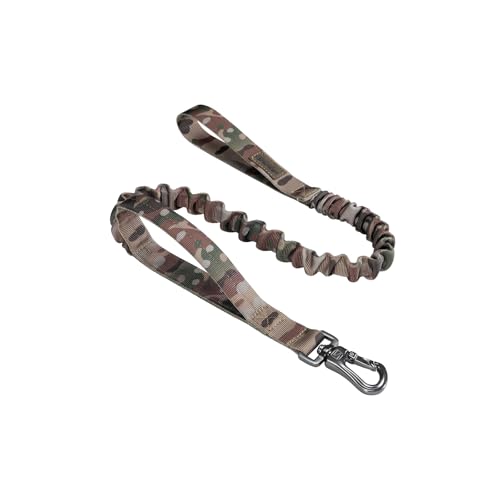 EXCELLENT ELITE SPANKER Military Bungee Dog Leash Elastic Leads Rope with 2 Padded Control Handle for Medium and Small Dogs (MCP) - color: MCP
