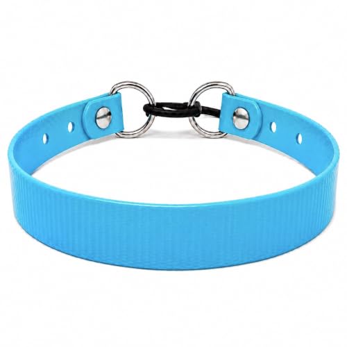 SparkDog 3/4” High Flex Quick Adjust E-Collar Strap Waterproof Replacement Collar Compatible w/SportDOG, Garmin, Dogtra & E-Collar Technologies, Genuine BioThane®-Made in USA (Aqua HF, High Flex) - color: Aqua HF