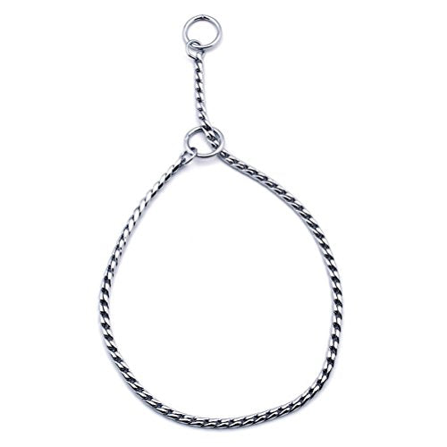 SGODA Silver Dog Chain Collar Choke Pet Training Snake Collar with Heavy Links, 16 in, 3 mm - color: Silver