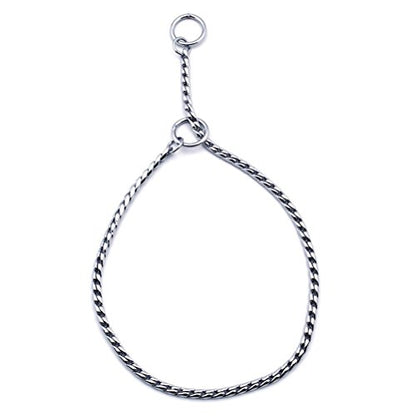 SGODA Silver Dog Chain Collar Choke Pet Training Snake Collar with Heavy Links, 16 in, 3 mm - color: Silver