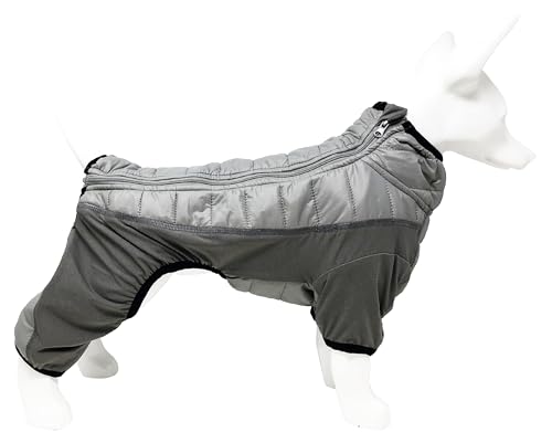 Pet Life ® Aura-Vent Lightweight 4-Season Stretch and Quick-Dry Performance Full Body Dog Coat Pet Jacket - color: Grey, size: Medium