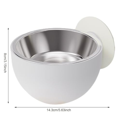 Wall Mounted Pet Bowls - Elevated Pet Bowl Magnetic Dog Food Bowls, Elevated Cat Serveware | Black, White, Stainless Steel + PP Wall Mount Raised Puppy Food Bowl Dishwasher Safe for Pets Feeding - color: White