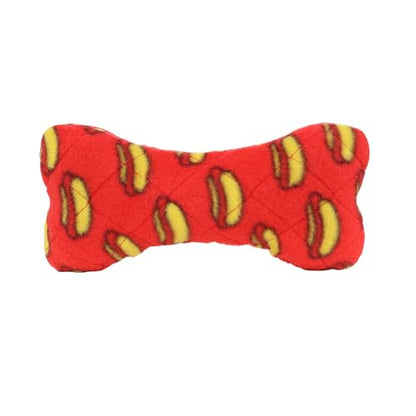 MIGHTY Tuffy Bone Dog Toy: Ultra Durable Plush Toy with Multiple Layers & Reinforced Seams, Washable and Floats, Vinyl Bone & Fleece - color: Red Medium Bone