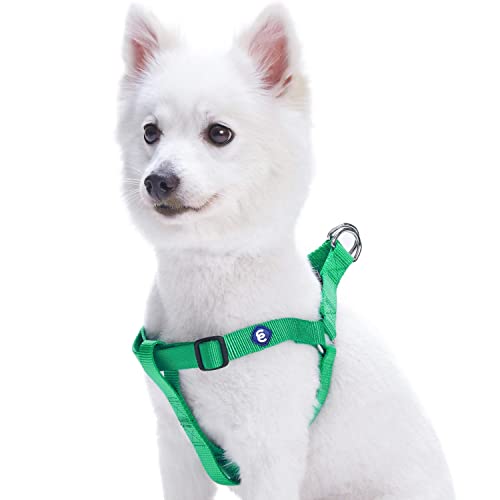 Blueberry Pet Essentials Step-in Dog Harness, Small Size | Adjustable Emerald Vest | Classic Solid Nylon for Boy & Girl Dogs, Chest Girth 16.5" - 21.5" - color: Emerald, size: Small