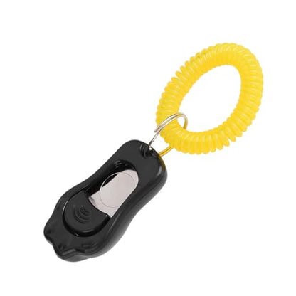 Zerodis titleAdjustable 3 Gears Pet Dog Training Clicker Claw Shaped with Wrist Strap for Cats Birds (Black) - color: Black