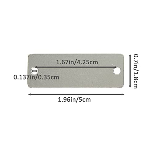 25 Pack Stainless Steel Blank Tags Rectangle Stamping Blanks with Two Holes