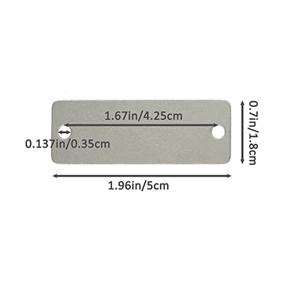 25 Pack Stainless Steel Blank Tags Rectangle Stamping Blanks with Two Holes
