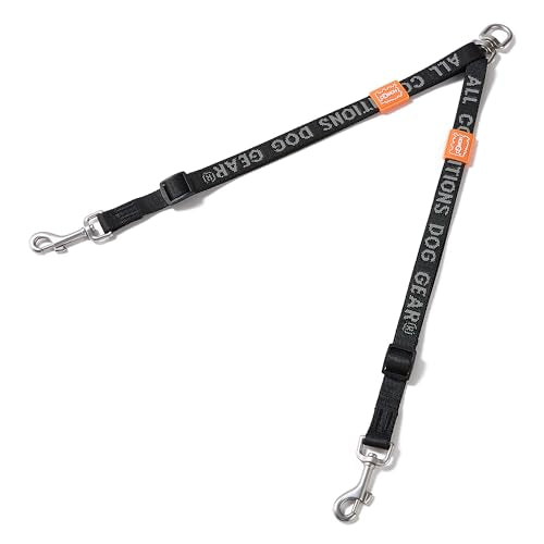 HOWGO Double Dog Leash,Tangle-Free 360 Swivel(Black, Std M-L Splitter) | Individually Adjustable Length, Coupler Leads 2 Dogs,Zinc Alloy Hooks,Durable Nylon,No-Tangle Walking,All Breeds - color: Black, size: Std M/L