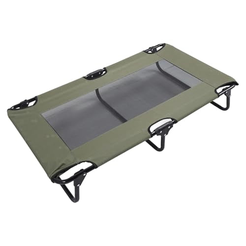 Raised Dog Bed Foldable Cooling Elevated Dog Bed Portable Raised Pet Cot Green Outdoor (107 * 61 * 18cm) - size: 107*61*18cm