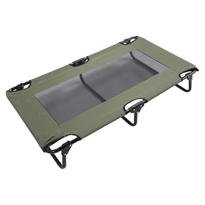 Raised Dog Bed Foldable Cooling Elevated Dog Bed Portable Raised Pet Cot Green Outdoor (107 * 61 * 18cm) - size: 107*61*18cm