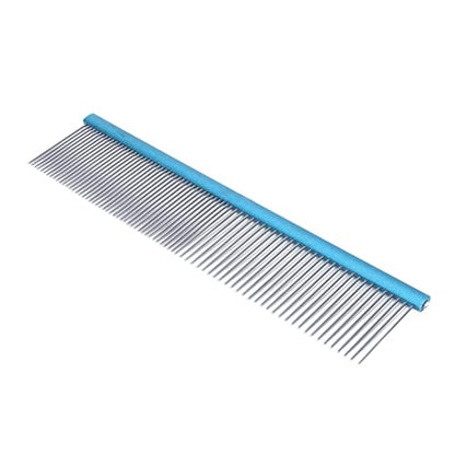 Greyhound Comb For Dogs, Metal Dog Comb Dog Combs with Rounded Ends Dog Comb Cat Comb For Removing and Knots Grooming Tool For Long Short Haired Dog (Blue 22cm/8.7in) - size: Blue 22cm/8.7in