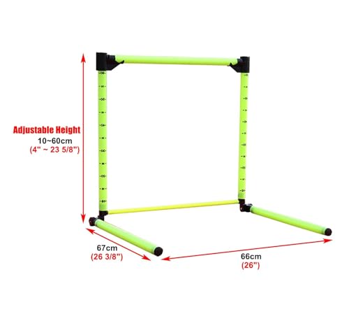 Small Agility Hurdles Trainer Set, 10-60Cm Adjustable Training Hurdles for Kid, Portable PVC Track & Field Hurdles, for Horse Dog Jump Training (2Pcs) - size: 2pcs
