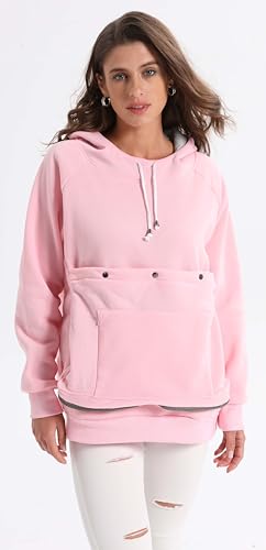 Pet Cat Dog Pouch Hoodie Small Animal Carrier – Kitten Puppy Pouch Sweatshirt Holder Fleece Unisex Hoodies Pink - color: Pink, size: 3X-Large