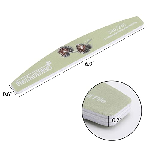 25 Pieces Nail Files and Buffers Mixed Grit, 100/120/150/180/240 Grits Reusable Emery Boards for Acrylic Files and Natural Nails - size: 25 Count (Mixed Grit)